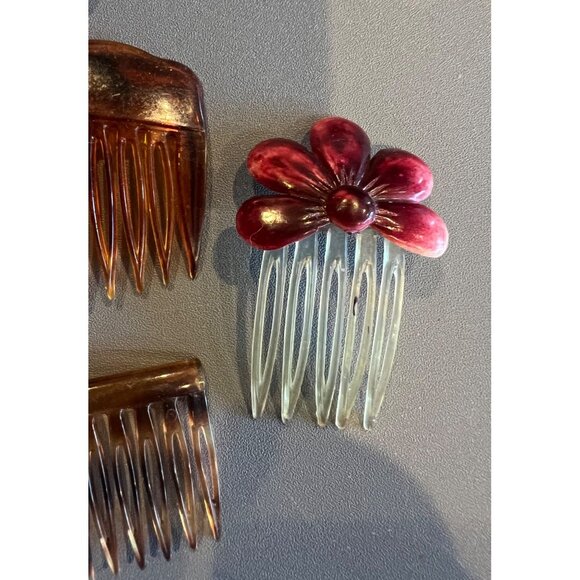 Mixed Lot of Vintage 1980s Plastic Side Hair Combs, GOODY Glitter &‎ Flowers - Picture 8 of 10
